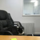 office dog sitting on office chair
